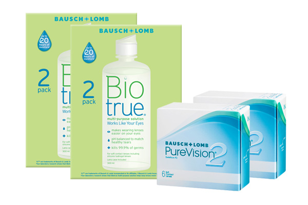 PureVision 2 HD & Biotrue all-in-one 4x300ml