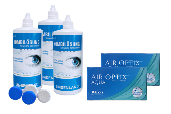 Air Optix Aqua 6er & 3x Linsenland Kombilsung