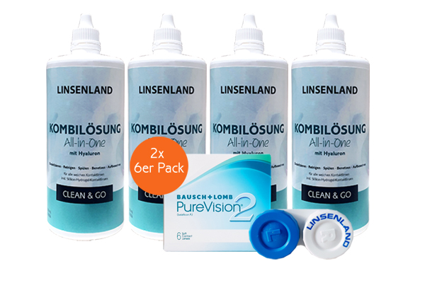 Purevision 2HD & Linsenland Kombilsung mit Hyaluronat