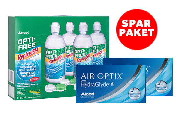 Air Optix plus HydraGlyde 2x6er  + OPTI-FREE RepleniSH 4x300ml